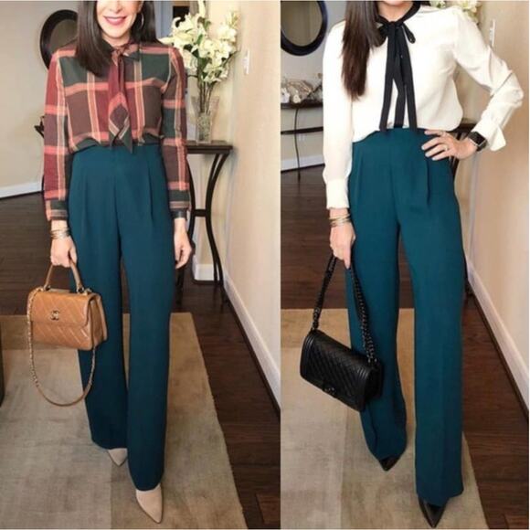 J. Crew Wide Leg Pleated Pant in Matte Crepe Emerald Green H2815 Size 2 - Picture 1 of 12